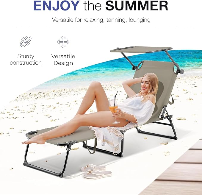 Folding Outdoor Lounge Chair - Image 7