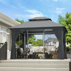 Aoxun Outdoor Gazebo for Patio 10x12, Metal Frame Canopy - Image 4