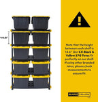 CX Black & Yellow, 5-Tier Heavy Duty Plastic Storage Shelves that Support up to - Image 3