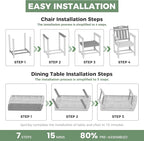 HDPE Outdoor Patio Dining Set - Image 9