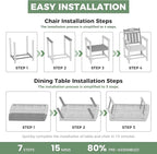 HDPE Outdoor Patio Dining Set - Image 9