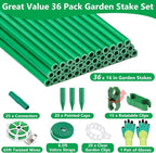 Lezmarket 36 Pack Garden Stakes, Plant Support Stakes, DIY 4ft 5ft 6ft 7ft - Image 2