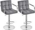 Yaheetech Counter Height Bar Stools Set of 2 Velvet Swivel BarStools by Yaheetech