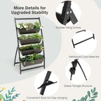 Giantex 4.1FT Vertical Raised Garden Bed, 4-Tier Elevated Planter Box w/4 - Image 6
