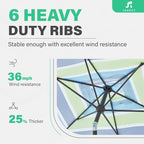 JEAREY 6.5x10 ft Rectangular Patio Umbrellas Rectangle Outdoor Umbrella - Image 9