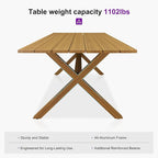 PURPLE LEAF Patio Dining Set for 8 All-Weather Wicker Woodgrain Aluminum 9 - Image 7