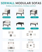 SERWALL HDPE Patio Furniture Set, 2 Pieces Outdoor Sectional Sofa Set, - Image 4