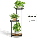 3 Tier Large Plant Stand Indoor Outdoor Clearance 10in Wide Metal Wood Plant by Atpddpey