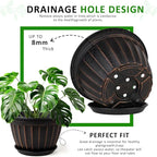 FGstyle 4 Pack 16 inch Plant Pots, Retro Vertical Stripe Planters - Image 3