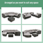 Merax 7-Piece Outdoor Wicker Sectional Sofa Set, Modular Rattan Conversation Set - Image 4