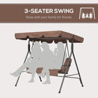 Outsunny 3-Seat Outdoor Patio Swing Chair - Image 5