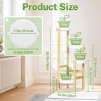 iDavosic.ly 4 Tier Bamboo Plant Stand Indoor Outdoor - Image 3