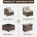 Aoxun Patio Furniture Sets, 8-Piece Outdoor Patio Furniture - Image 2