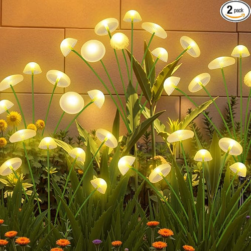 2PK 16LED Solar Garden Lights Outdoor, Mushroom Solar Lights Outdoor, IP65 by KAQ