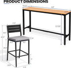 Crestlive Products Outdoor Bar Table and Chairs Set, 3 Piece Outside Patio Bar - Image 2