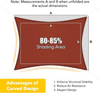 Artpuch Waterproof Sun Shade Sail, UV Resistant Rain Canopy, Curved Edges Shade - Image 5