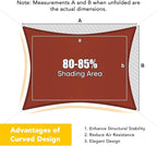 Artpuch Waterproof Sun Shade Sail, UV Resistant Rain Canopy, Curved Edges Shade - Image 5