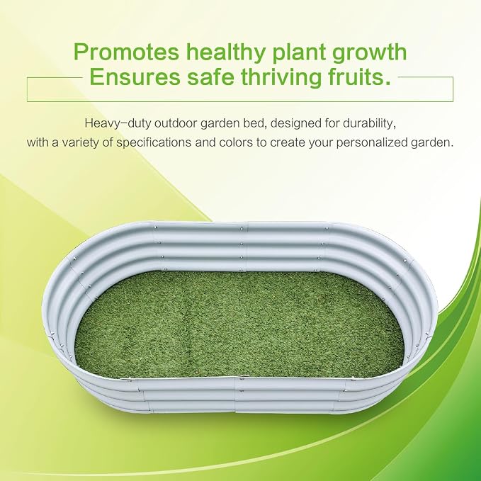 Gardmax Galvanized Raised Garden Bed, Lightweight Planter Boxes Outdoor - Image 6