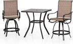 PHI Villa 3 Piece Outdoor Bar Set, Counter Height Patio Bar Bistro Table and - Image 8