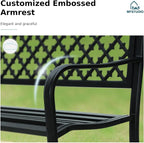 MFSTUDIO 50" Black Outdoor Metal Garden Bench, Cast Iron Frame Patio Furniture - Image 6