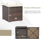 Tangkula 2 Pieces Patio Ottomans, Patiojoy Hand-Woven PE Rattan Side Table - Image 9