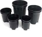 10 Pack Plastic Black Plant Pots Nursery Gardening Planters 4 in to 7.5 Inch - Image 2