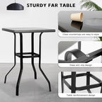 LEVELEVE Patio Bar Set 3pcs Swivel Bar Stools Outdoor Bistro Textilene - Image 6