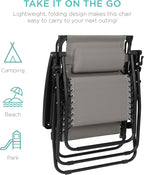 Best Choice Products 30” Wide Folding Zero Gravity Outdoor Recliner Patio - Image 9
