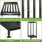 2-Pack Plant Stand Indoor Outdoor, Heavy Duty Wrought Iron Pedestal Stands - Image 4
