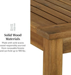 Walker Edison Dominica Contemporary Slatted Outdoor Dining Table, 34 Inch - Image 4