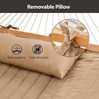 Outdoor Double Hammock with Hardwood Spreader Bars, Large Rope Hammock with - Image 7