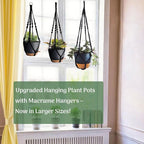 3 Pack Self Watering Hanging Planters Macrame Plant Hangers - Image 7