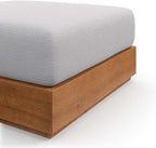Modway Tahoe Acacia Wood Outdoor Ottoman in Natural Light Gray - Image 5