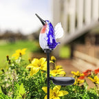 Bshine Solar Garden Decoration Outdoor Hummingbird Lights Stake, Hand Blown - Image 7