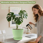 SupKing Large Plant Pots 7.5/6.7/6 Inch Set of 3, Plastic Flower Pots Planters - Image 5