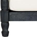 SAFAVIEH Outdoor Collection Pomona Dark Slate Grey Solid Wood/Beige Cushion - Image 5