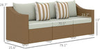 Outsunny 3 Seater Patio Sofa, Wicker Sofa - Image 3