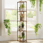 Bamworld Corner Plant Stand Indoor Tall Plant Shelf 5-tier Wood Plant Holder - Image 7