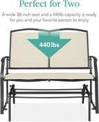 Best Choice Products 2-Person Outdoor Patio Swing Glider Steel Bench Loveseat - Image 6
