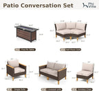 PHI VILLA Half-Moon Patio Furniture Set - Image 2