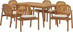 Christopher Knight Home Meja Acacia Wood Outdoor Dining Set - Image 4