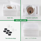 Docrin Ceramic Plant Pots Set of 2, High-Fired Clay Indoor Planters - Image 2