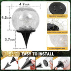 Solar Garden Lights Outdoor Waterproof, 4 Pack Cracked Glass Ball Light - Image 5