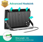 USTELLAR 3 Pack 80W LED Flood Lights Outdoor Hardwired Bright 800W Equiv. - Image 3