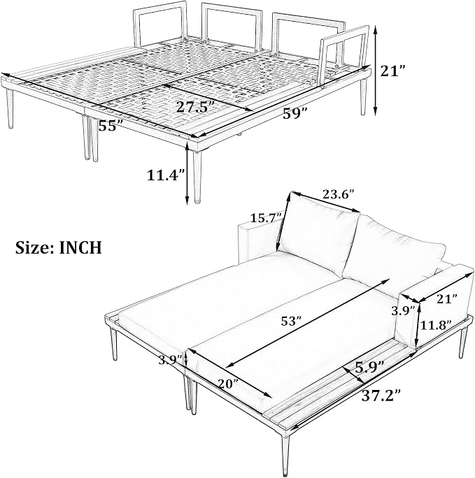 Outdoor Double Metal Daybed, - Image 2