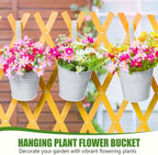 OBTANIM 12 Pack Metal Hanging Flower Pots Railing Planter Outdoor Fence Hanging - Image 4