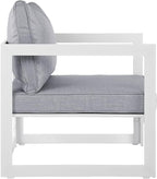Modway Fortuna Aluminum Outdoor Patio Armchair in White Gray - Image 2