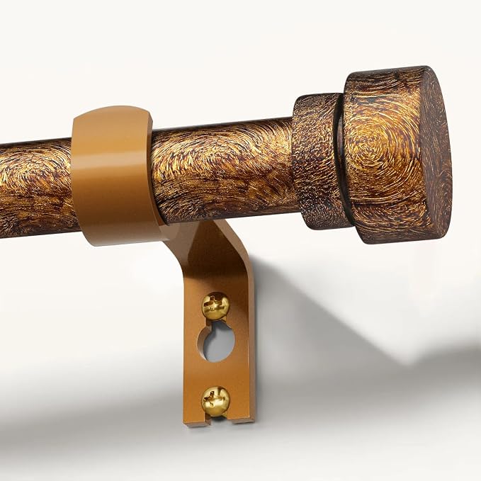Retro Gold Curtain Rods for Windows 72 to 144 Inches Adjustable Length Heavy by Unknown