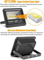 Solar Flood Light Outdoor 1000LM Dual 6000K Bright White Floodlights Ip65 - Image 3