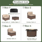 Aoxun 12 Piece Patio Furniture Set - Image 5